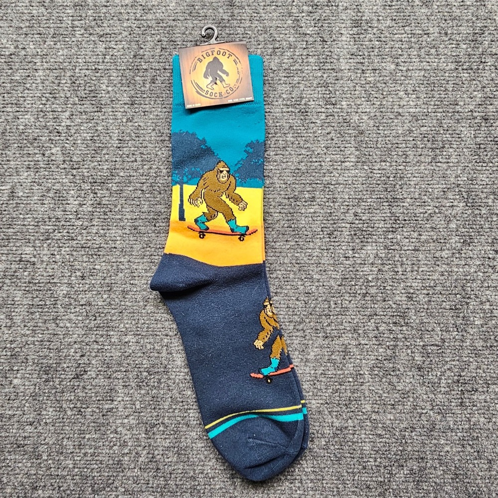 Bigfoot Sock Co Skateboard Sasquatch Crew Socks Teal Navy BF-142M NEW